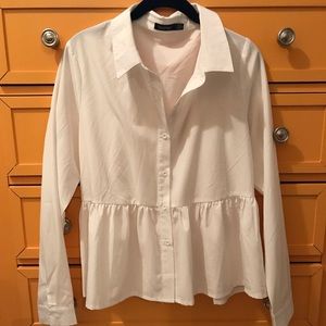 Peplum Button Down Blouse